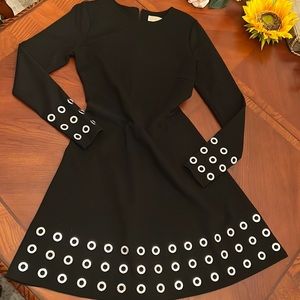 Michael Michael Kors black a line dress with silver detailing